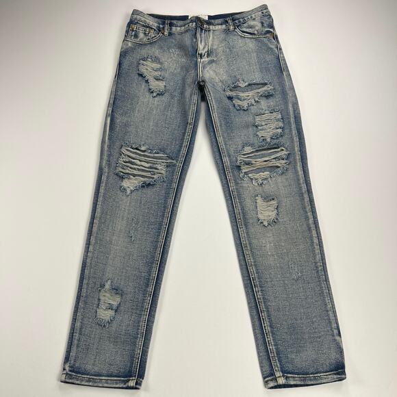 One by One Teaspoon Awesome Baggies Cobain Destroyed Boyfriend Jeans Size 28 - Picture 2 of 16